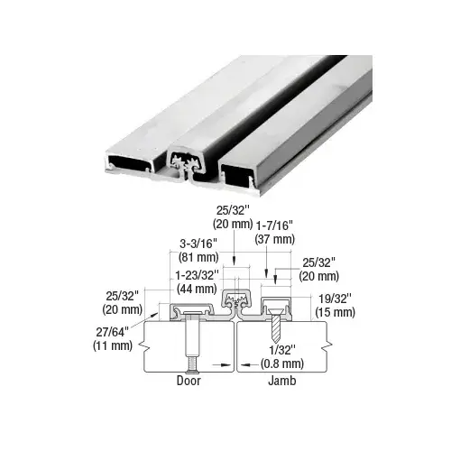 Satin Anodized 200 Series Standard Duty 83" Full Surface Continuous Hinge Satin Anodized 200 Series Standard Duty 83" Full Surface Continuous Hinge