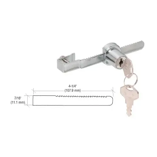 Chrome Keyed Alike Sliding Glass Door Lock
