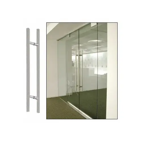 Brushed Stainless 36" Extra Length Ladder Style Back-to-Back Pull Handle