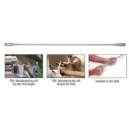 Custom Length 16mm Diameter Tension Rod Brushed Stainless Steel