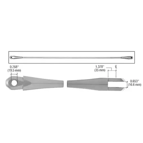Tension Rod End Fittings for 20mm Rod (Set of 2) Brushed Stainless Steel