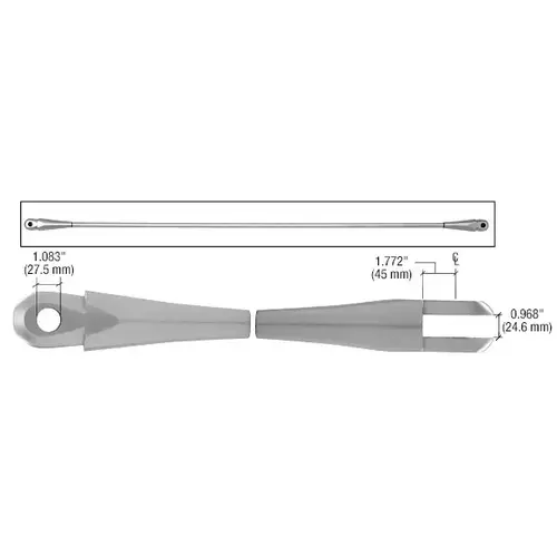 Tension Rod End Fittings for 28mm Rod (Set of 2) Brushed Stainless Steel