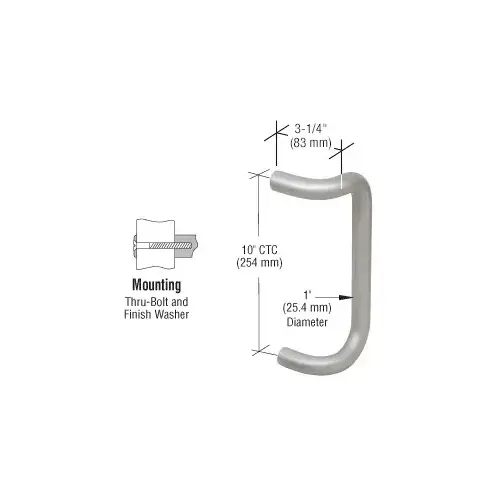 Satin Anodized 10" Single-Sided Offset Door Pull Satin Anodized 10" Single-Sided Offset Door Pull