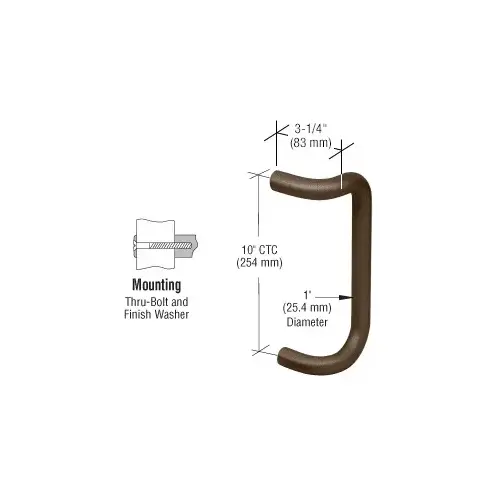 Dark Bronze 10" Single-Sided Offset Door Pull Dark Bronze 10" Single-Sided Offset Door Pull