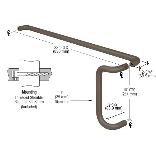 Dark Bronze Push and Offset Pull Set for 36" Door Dark Bronze Push and Offset Pull Set for 36" Door