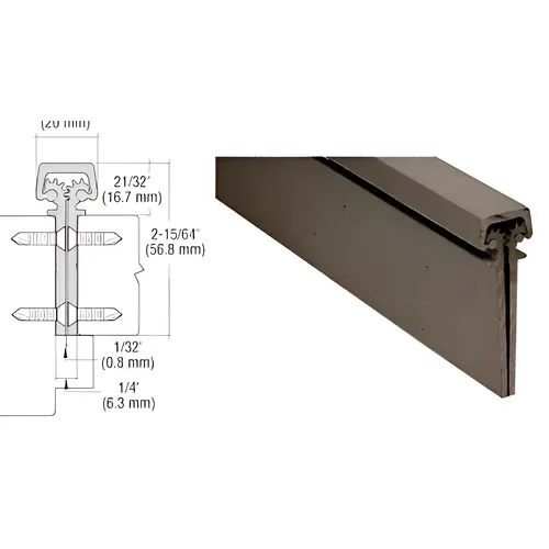 Dark Bronze Anodized 300 Series Standard Duty Concealed Continuous Hinge - 83" Dark Bronze Anodized 300 Series Standard Duty Concealed Continuous Hinge - 83"