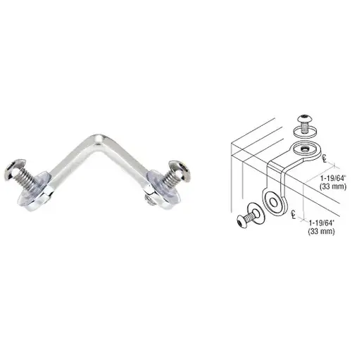Chrome Deluxe 2-Way Glass Corner Connector Chrome Deluxe 2-Way Glass Corner Connector