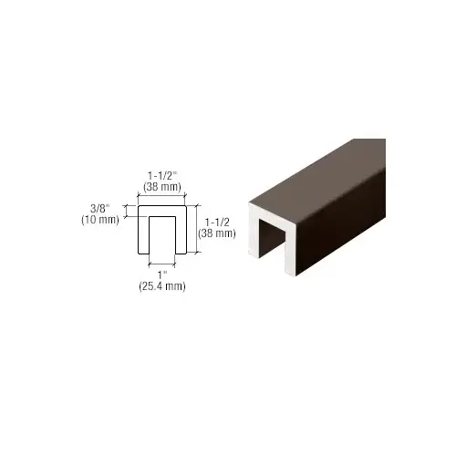 Dark Bronze 3243 Series 1-1/2" x 1-1/2" Extruded Aluminum Cap Rail 120" Stock Length Dark Bronze 3243 Series 1-1/2" x 1-1/2" Extruded Aluminum Cap Rail 120" Stock Length