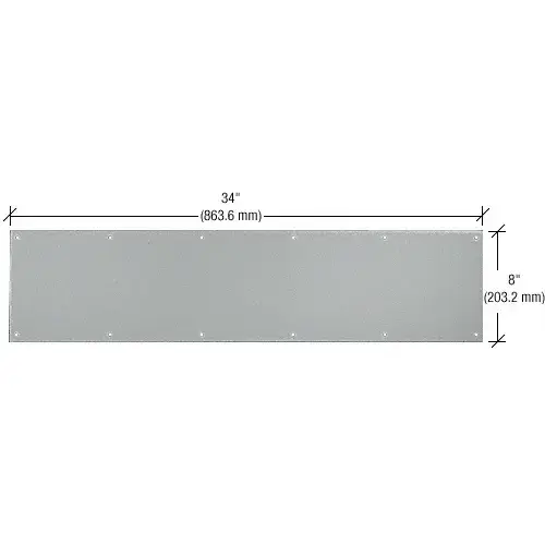 8" x 34" Brushed Stainless Kick Plate for 36" Doors
