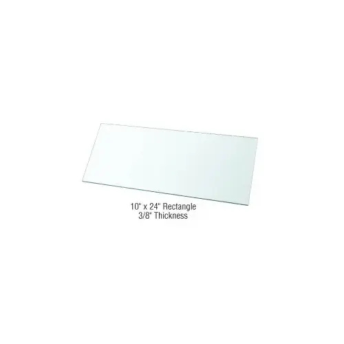 10" x 24" Rectangle 3/8" Clear Tempered Glass Shelf - 3/Pk 10" x 24" Rectangle 3/8" Clear Tempered Glass Shelf - 3/Pk
