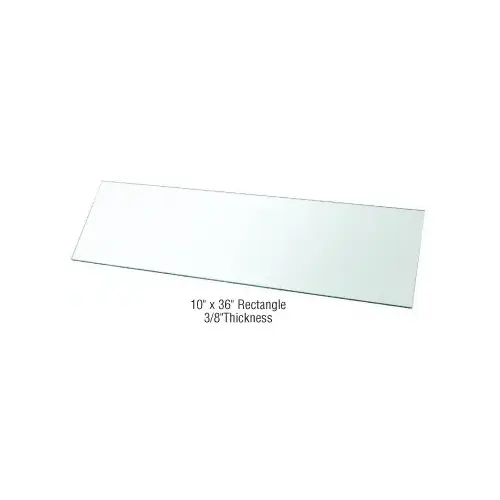 10" x 36" Rectangle 3/8" Clear Tempered Glass Shelf - 2/Pk 10" x 36" Rectangle 3/8" Clear Tempered Glass Shelf - 2/Pk