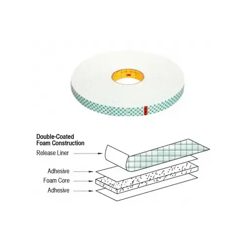 1/32" x 1/2" x 216 Foot Roll Scotch Mount Foam Tape White 1/32" x 1/2" x 216 Foot Roll Scotch Mount Foam Tape White