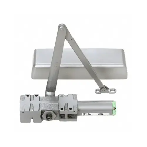 Aluminum ANSI Grade 1 Adjustable Spring Power Multi-Size Size 1 - 6 Surface Mounted Door Closer with Delayed Action Aluminum ANSI Grade 1 Adjustable Spring Power Multi-Size Size 1 - 6 Surface Mounted Door Closer with Delayed Action