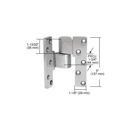Offset Intermediate Pivot Left Hand Type Aluminum Finish