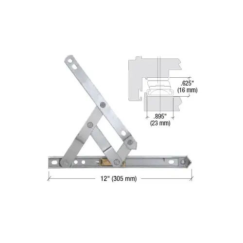 12" 4-Bar Heavy-Duty Stainless Steel Friction Hinge Pair 12" 4-Bar Heavy-Duty Stainless Steel Friction Hinge Pair