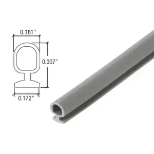CRL 46VVM-XCP10 Gray Vinyl Bulb Seal insert for aluminum thresholds - 10 foot roll