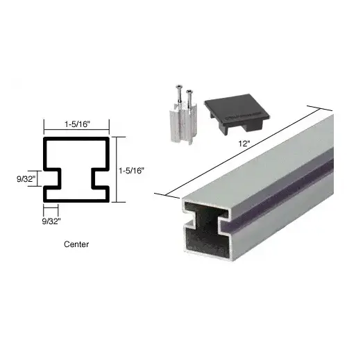 Satin Anodized 12" Center Aluminum Counter Post Satin Anodized 12" Center Aluminum Counter Post