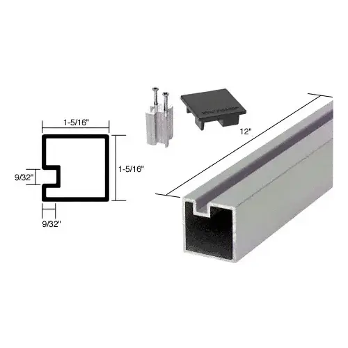 Satin Anodized 12" End Aluminum Counter Post