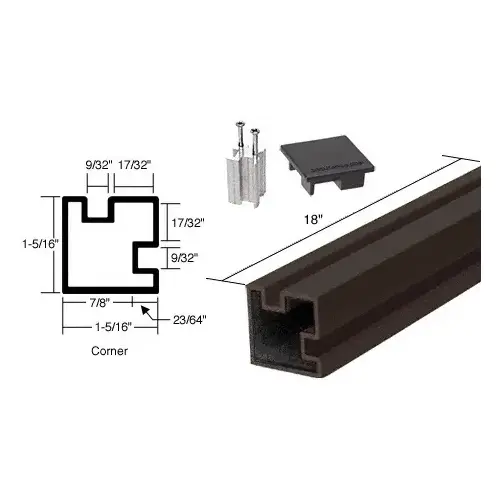 Black Anodized 18" Corner Aluminum Counter Post