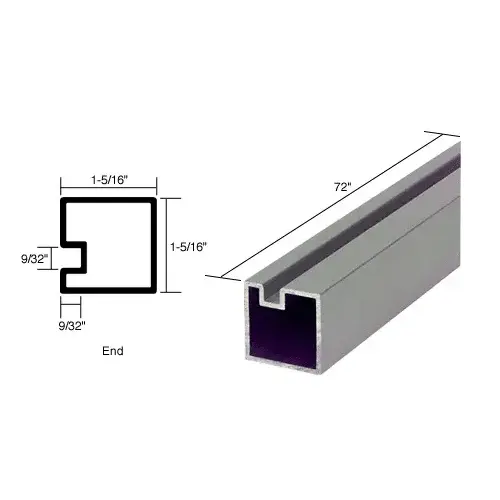 Satin Anodized 72" End Post Extrusion Satin Anodized 72" End Post Extrusion