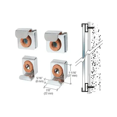 Nickel Plated E-Z Mount Mirror Clip Set