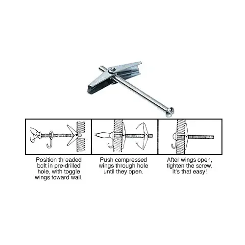 Round Head 3/16" x 3" Toggle Anchors Round Head 3/16" x 3" Toggle Anchors