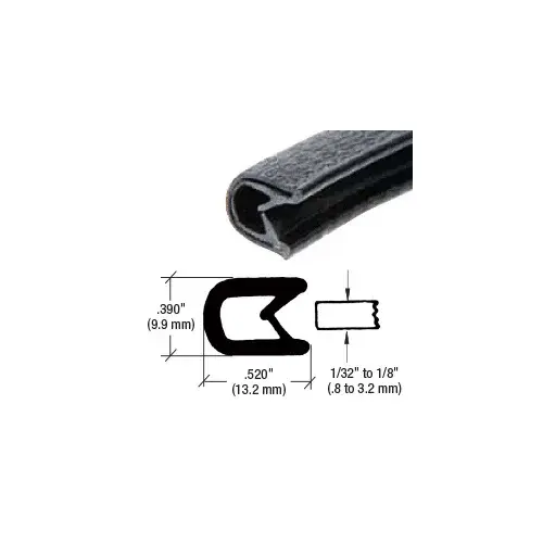 Black Sof-Tone QuickEdge Standard Double Lip QuickEdge Trim for 1/32" to 1/8"100 ft Roll