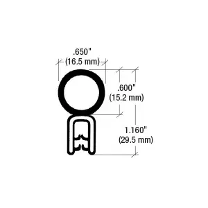 Trim Seal 75001361 Black Vertical Bulb