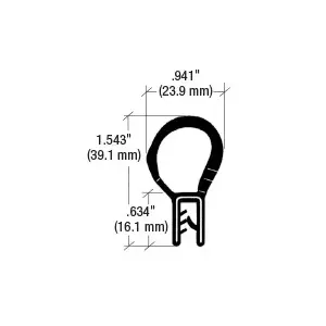 Trim Seal 75001812 Black Vertical Bulb