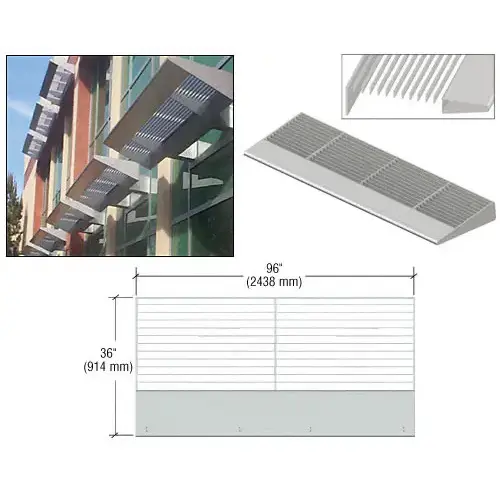 Metallic Silver 8' 7700 Series Aluminum Sunshade Systems Metallic Silver 8' 7700 Series Aluminum Sunshade Systems