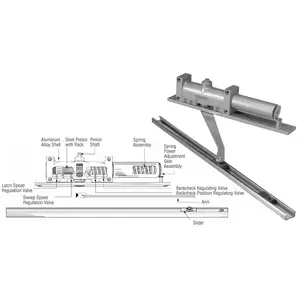 Norton 7900BF1LA Aluminum 7900 Series No Hold Open Left Hand Interior Door Closer