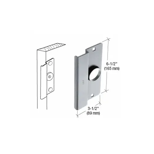 Aluminum Finish 6-1/2" Heavy Gauge Steel Latch Guard for Narrow Stile Flush Doors Aluminum Finish 6-1/2" Heavy Gauge Steel Latch Guard for Narrow Stile Flush Doors