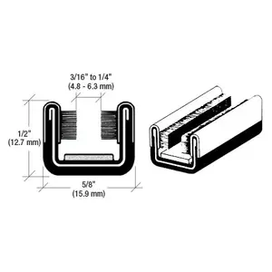 CRL 8A196 96" Flexible 5/8" x 1/2" Unbeaded Glass Run Channel for International Diamond-T and Red Trucks Black