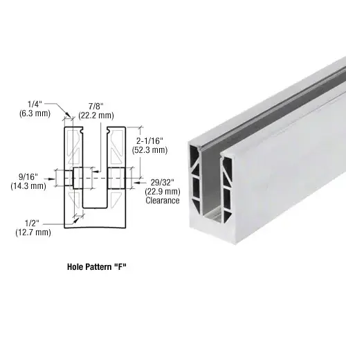 8B Series Mill Aluminum 120" Square Base Shoe Fascia Mount Drilled for 1/2" Glass 8B Series Mill Aluminum 120" Square Base Shoe Fascia Mount Drilled for 1/2" Glass