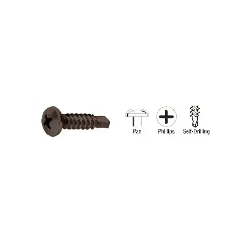Dark Bronze 8-18 x 3/4" Self-Drilling Pan Head Phillips Screws - pack of 100 Dark Bronze 8-18 x 3/4" Self-Drilling Pan Head Phillips Screws - pack of 100