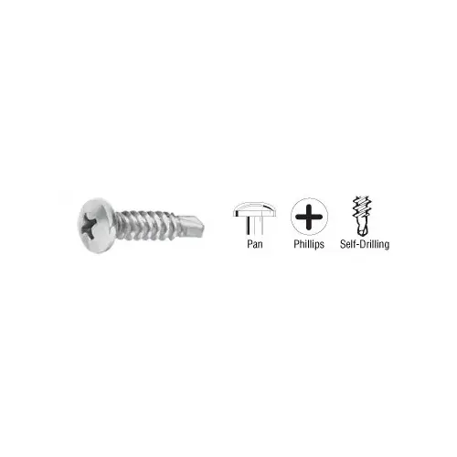 Satin Anodized 8-18 x 3/4" Self-Drilling Pan Head Phillips Screws - pack of 100 Satin Anodized 8-18 x 3/4" Self-Drilling Pan Head Phillips Screws - pack of 100