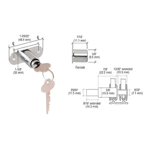 Chrome Track Plunger Lock