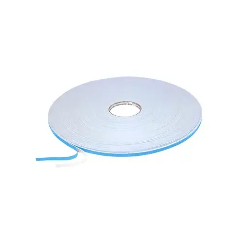 White 1/8" x 3/8" Double Sided Foam Glazing Tape - 100 Foot Roll