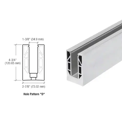9BL Series Mill 120" Square Base Shoe Drilled for 9/16" Glass
