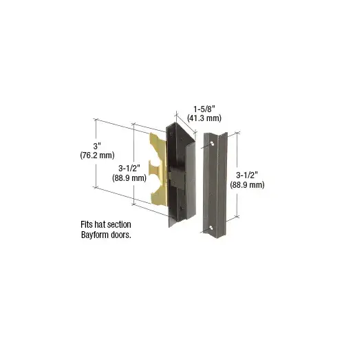 Black Sliding Screen Door Latch and Pull with 3-1/2" Screw Holes for Section Doors by Bayform Black Sliding Screen Door Latch and Pull with 3-1/2" Screw Holes for Section Doors by Bayform