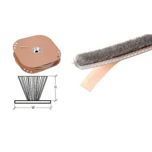 Gray .270" Backing Width Adhesive Backed Windo-Pile - 700' Roll