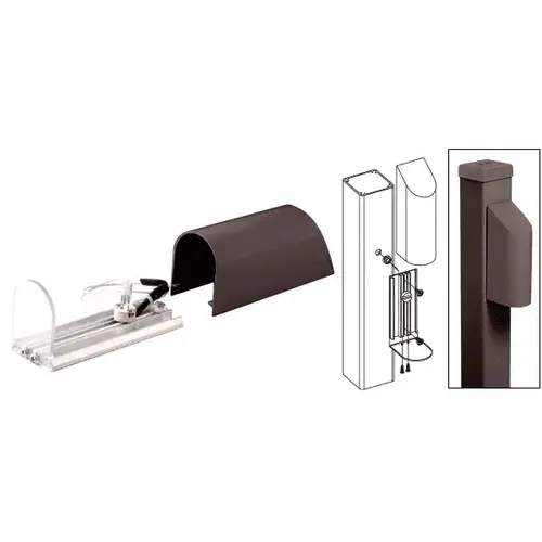 Matte Bronze Aluminum Post Mounted Decorative Light With Hood