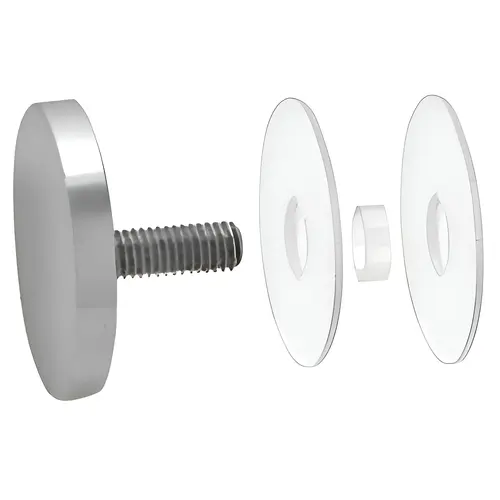 316 Brushed Stainless 2" Diameter Standoff Round Cap Assembly