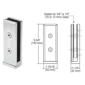 CRL AFWC2 Brushed Stainless Two-Piece Side Mount Frameless Windscreen Clamp