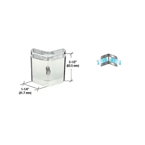 Clear Acrylic 135 degree Mall Glass Clamp
