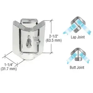 CRL AMC90 Clear Acrylic 90 degree Angle Mall Glass Clamp