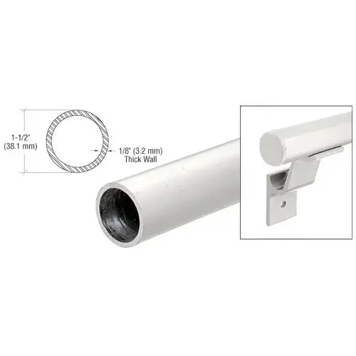 241" Sky White Quick Connect 1-1/2" Diameter Aluminum Hand Rail