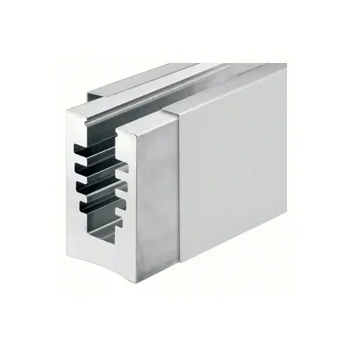 B5A Series Brushed Stainless Custom Size Base Shoe with Cladding Drilled for 1/2" Glass B5A Series Brushed Stainless Custom Size Base Shoe with Cladding Drilled for 1/2" Glass