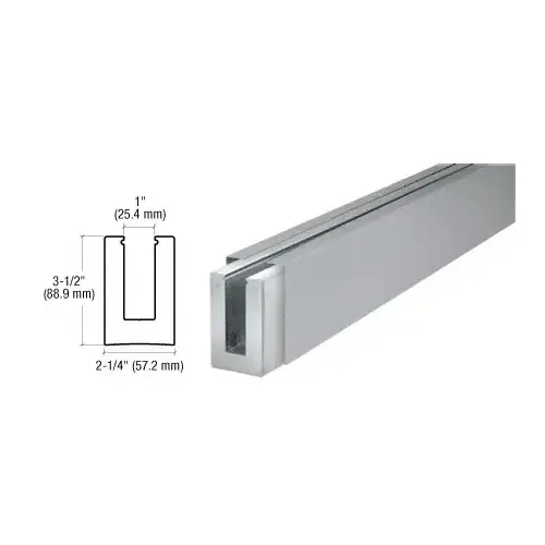 Brushed Stainless Custom B5L Series Low Profile Square Base Shoe Undrilled for 1/2" to 5/8" Glass Brushed Stainless Custom B5L Series Low Profile Square Base Shoe Undrilled for 1/2" to 5/8" Glass