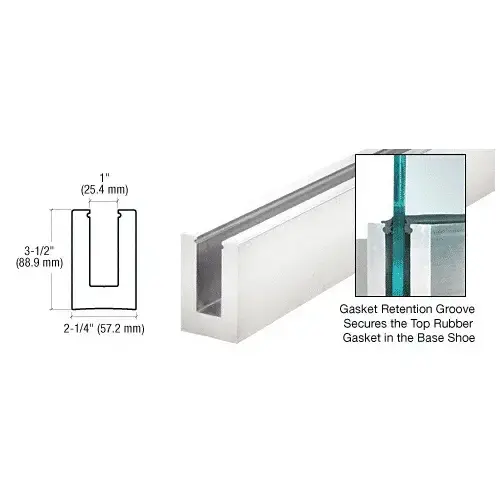 Custom B5L Series Low Profile Square Aluminum Base Shoe Undrilled for 1/2" to 5/8" Glass Specify Custom B5L Series Low Profile Square Aluminum Base Shoe Undrilled for 1/2" to 5/8" Glass Specify